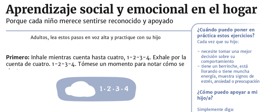 Aprendizaje social y emocional (SEL) en el hogar