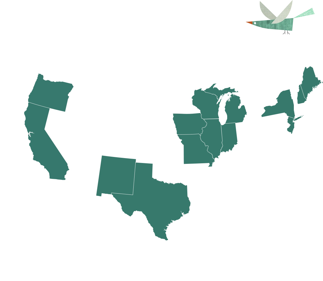 U.S. Map of States Class Catalyst Supports