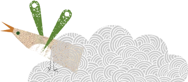 Swirly Cloud with Bird Illustration