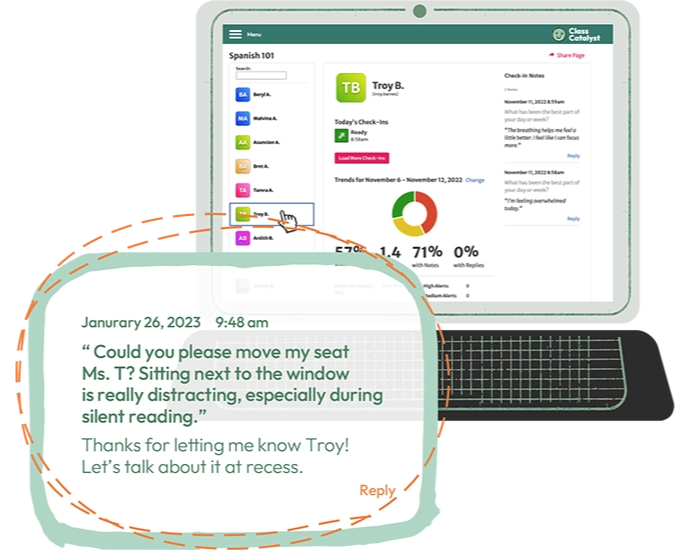 Student View with Messages
