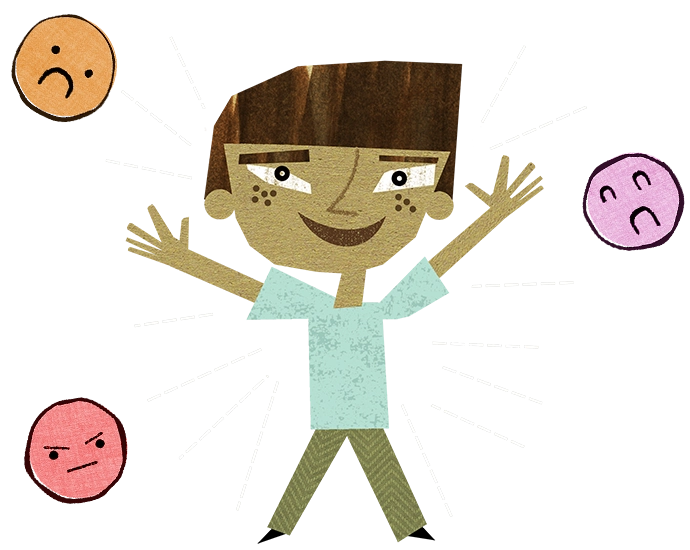 Student Selecting Mood with Emojis