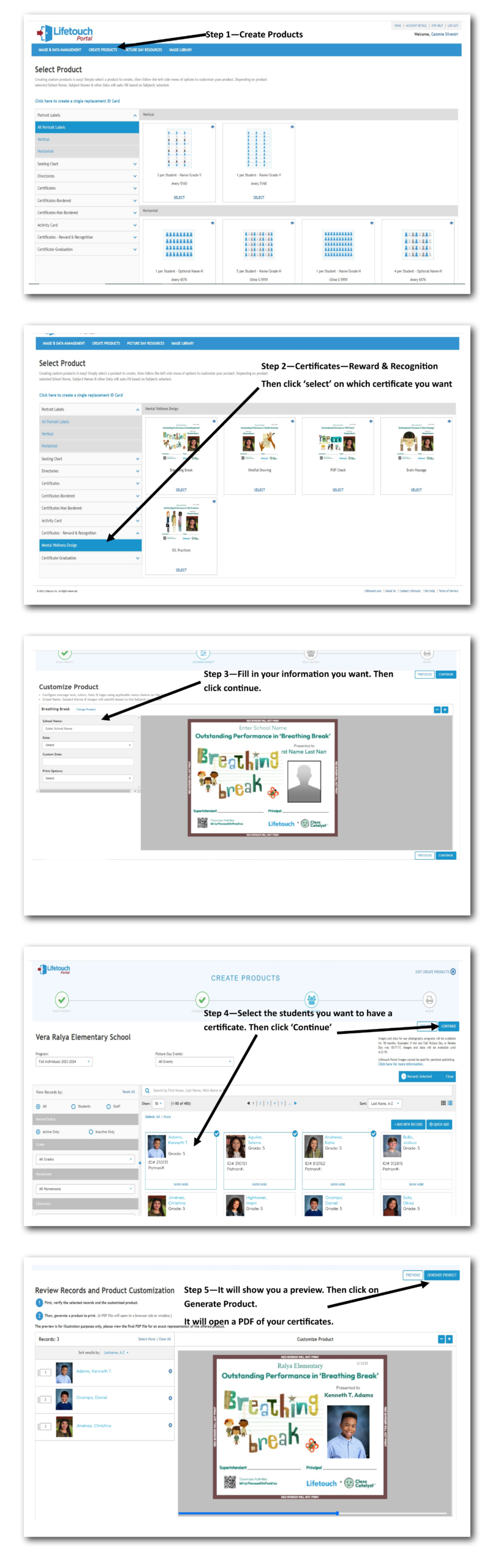 Lifetouch Certificate Instructions