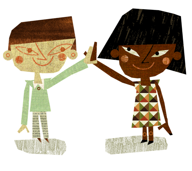 Kids High-Fiving