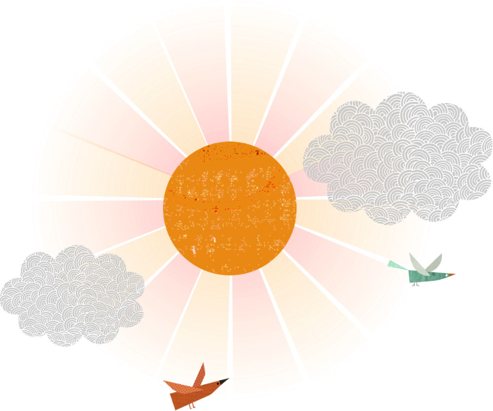 Sun with Birds